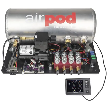 Ridetech RidePro E5 Air Ride Suspension Control System 3 Gal Single Compressor AirPod 1/4in Valves