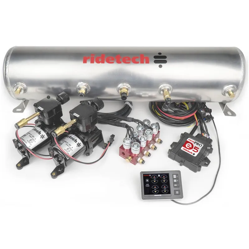 Ridetech RidePro E5 Air Ride Suspension Control System 5 Gallon Dual Compressor 1/4in Valves