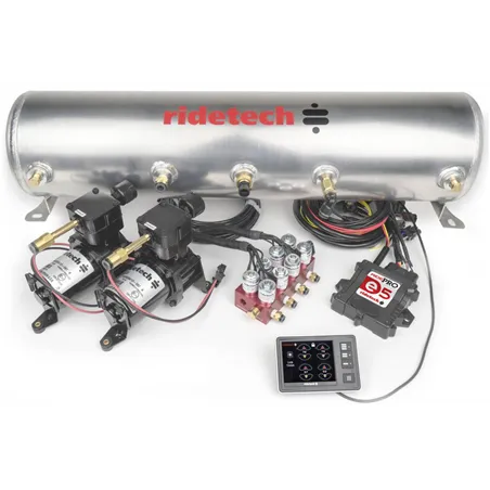 Ridetech RidePro E5 Air Ride Suspension Control System 5 Gallon Dual Compressor 1/4in Valves