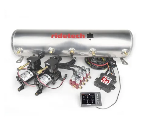 Ridetech RidePro E5 Air Ride Suspension Control System 5 Gallon Dual Compressor 1/4in Valves