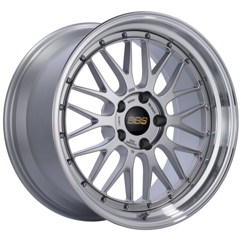 BBS LM 19x9.5 5x120 ET48 Diamond Silver Center Diamond Cut Lip Wheel -82mm PFS/Clip Required