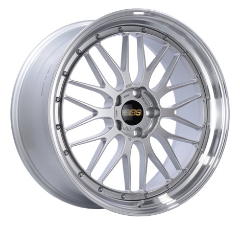 BBS LM 21x10 5x120 ET38 Diamond Silver Center Diamond Cut Lip Wheel -82mm PFS/Clip Required