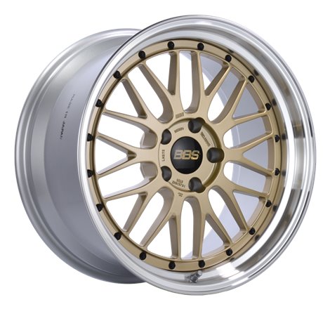 BBS LM 19x10 5x120 ET25 Gold Center Polished Lip Wheel -82mm PFS/Clip Required