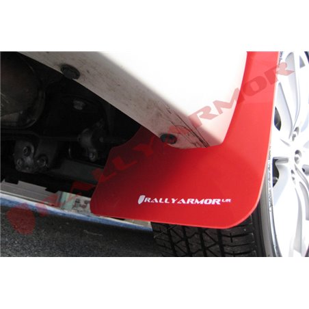 Rally Armor 08-10 Subaru WRX (Hatch & Sedan) / 08-11 Subaru 2.5i Red UR Mud Flap w/ White Logo