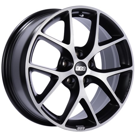 BBS SR 19x8.5 5x112 ET46 Satin Black Diamond Cut Face Wheel -82mm PFS/Clip Required