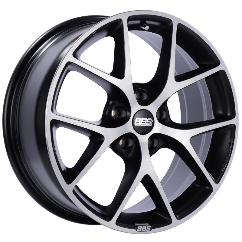 BBS SR 18x8 5x120 ET32 Satin Black Diamond Cut Face Wheel -82mm PFS/Clip Required