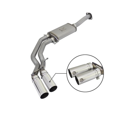 aFe Rebel Exhausts 3in SS Cat-Back 15-16 Ford F-150 EcoBoost V6 2.7/3.5L V8 5.0L w/ Polished Tips