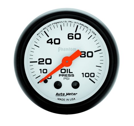 Autometer Phantom 52mm 0-100 PSI Mechanical Oil Pressure Gauge