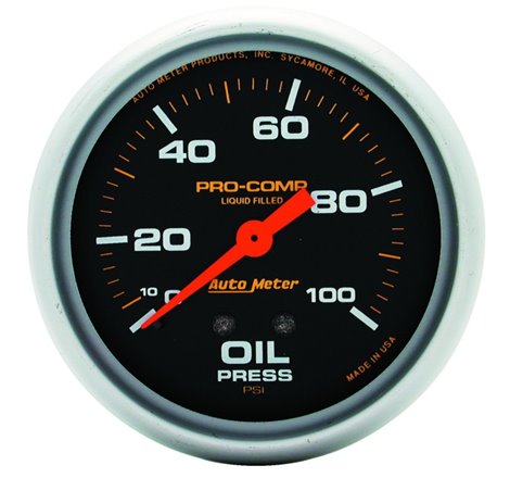 Autometer Liquid Filled Mechanical 66.7mm 0-100 PSI Oil Pressure Gauge