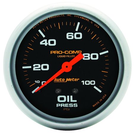 Autometer Liquid Filled Mechanical 66.7mm 0-100 PSI Oil Pressure Gauge