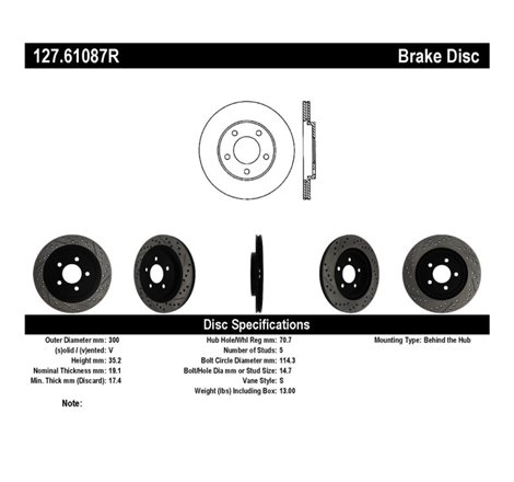 StopTech 05-10 Ford Mustang Slotted & Drilled Right Rear Rotor