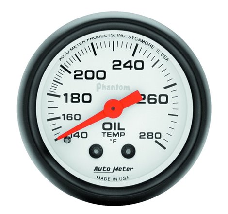 Autometer Phantom 52mm 140-280 Deg F Mechanical Oil Temperature Gauge