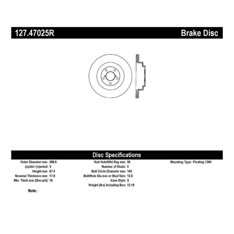 StopTech 06-07 Subaru Impreza WRX (Exc STi) Slotted & Drilled Right Rear Rotor