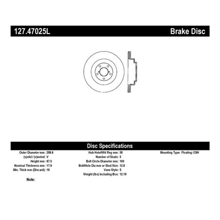 StopTech 06-07 Subaru Impreza WRX (Exc STi) Slotted & Drilled Left Rear Rotor