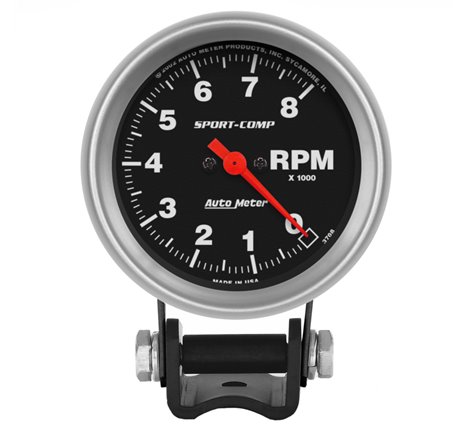 Autometer Standard 2-5/8in 8,000 RPM Pedestal Mount Tachometer Sport Comp