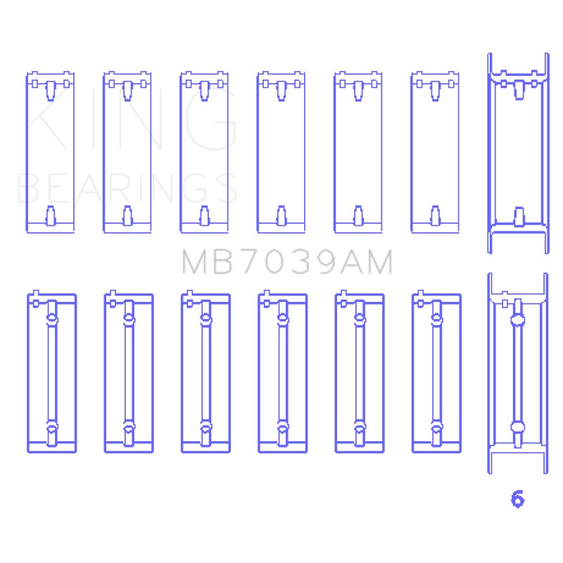 King BMW M51/M57 (Size STD) Main Bearing Set