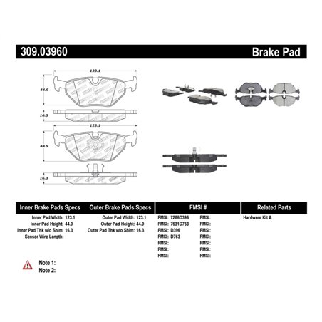 StopTech Performance 87-99 BMW M3 / 89-93 M5 / 98-02 Z3 Rear Street Performance Brake Pads