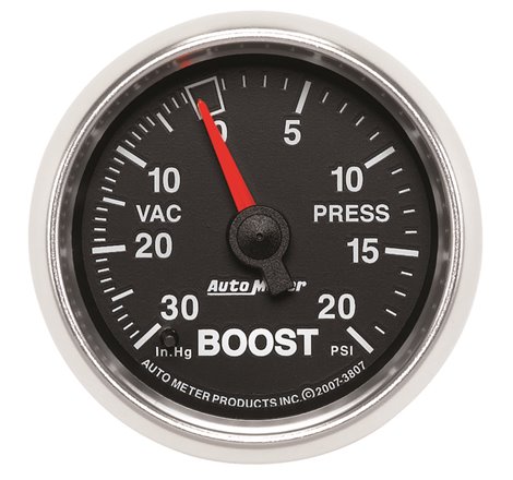 Autometer GS 52mm 30 in Hg/20 psi Mechanical Vacuum/Boost Gauge