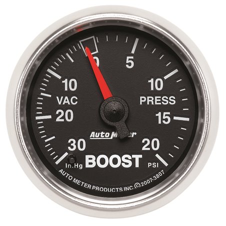 Autometer GS 52mm 30 in Hg/20 psi Mechanical Vacuum/Boost Gauge