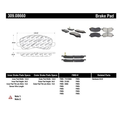 StopTech Performance 07-10 Jeep Compass/Patriot / 01-09 Mitsubishi Eclipse Front Brake Pads