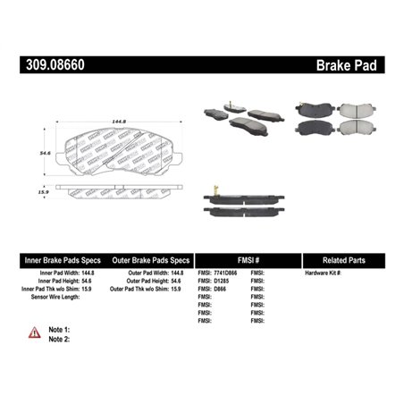 StopTech Performance 07-10 Jeep Compass/Patriot / 01-09 Mitsubishi Eclipse Front Brake Pads