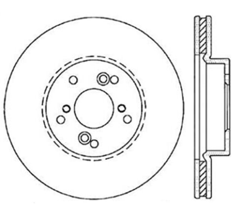 StopTech Power Slot 99-08 Acura TL (STD Caliber) / 01-03 CL / 04-10 TSX Front Right Slotted Rotor