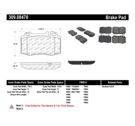 StopTech Performance 94-12/96 Maserati / Mercedes Benz C/E/ML/S/SL Series Front Brake Pads