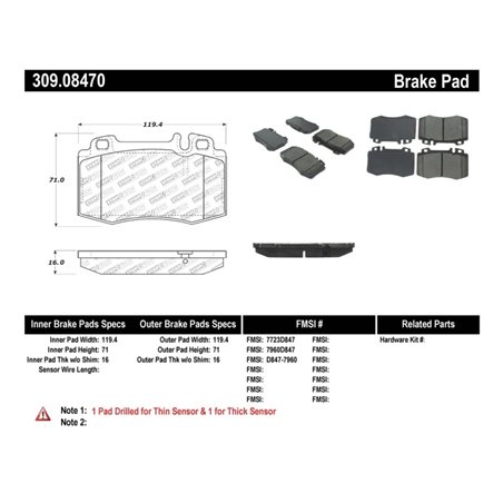 StopTech Performance 94-12/96 Maserati / Mercedes Benz C/E/ML/S/SL Series Front Brake Pads