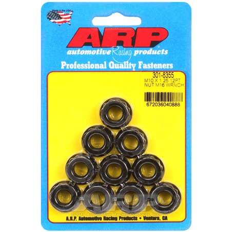 ARP M10 x 1.25 (5) 12-Point Nut Kit (Pack of 10)