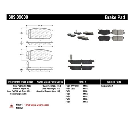 StopTech Performance 11/00-02 Infiniti G20/10/00-04 I30/I35 Rear Brake Pads