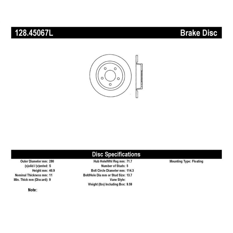 StopTech 04-10 Mazda3 Drilled Left Rear Rotor