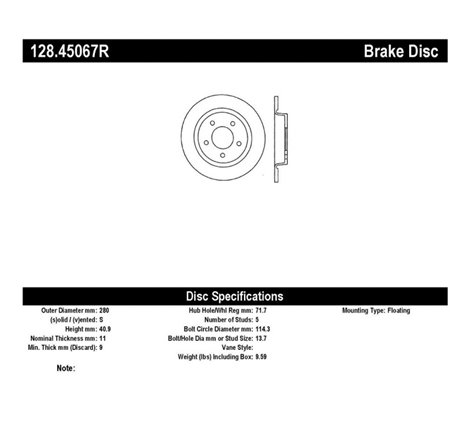 StopTech 04-10 Mazda3 Drilled Right Rear Rotor