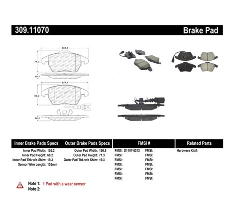 StopTech Performance 06-10 Audi A3 / 08-10 Audi TT / 06-09 VW GTI / 05-10 Jetta Front Brake Pads