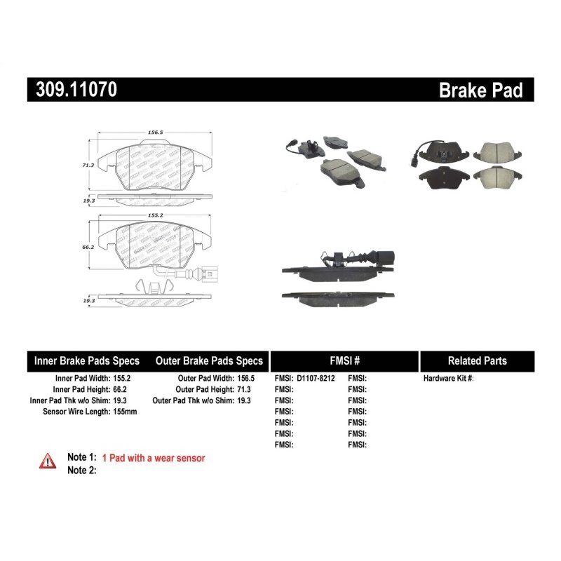 StopTech Performance 06-10 Audi A3 / 08-10 Audi TT / 06-09 VW GTI / 05-10 Jetta Front Brake Pads