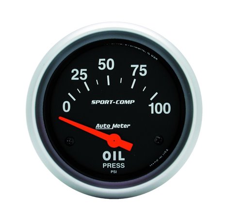 Autometer Sport-Comp 66.7mm 0-100 PSI Short Sweep Electronic Oil Pressure Gauge