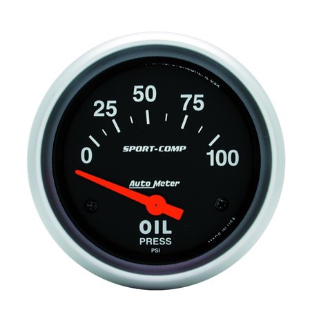 Autometer Sport-Comp 66.7mm 0-100 PSI Short Sweep Electronic Oil Pressure Gauge