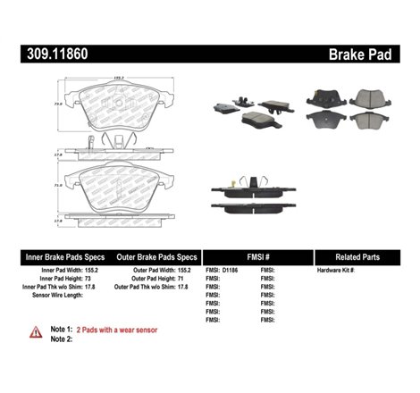 StopTech Performance 06-07 Mazda 6 Front Brake Pads