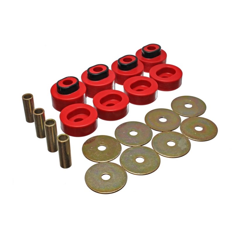 Energy Suspension 73-79 Chrysler RWD B-Body (Charger/GTX/Roadrunner/Superbee) Red Body Mount Set