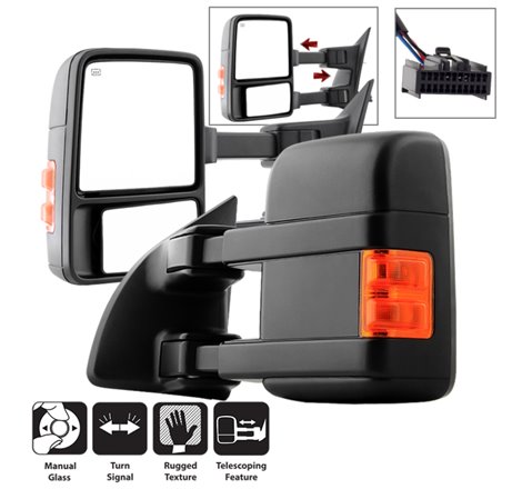 xTune 99-15 Ford SuperDuty L/R Manual Extendable - Manual Adjust Mirror MIR-FDSD08S-MA-AM-SET