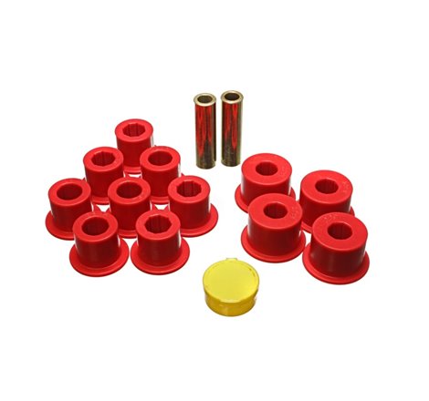 Energy Suspension 6/86-97 Nissan 720 & Hardbody Pickup 2WD Red Rear Leaf Spring Bushing Set