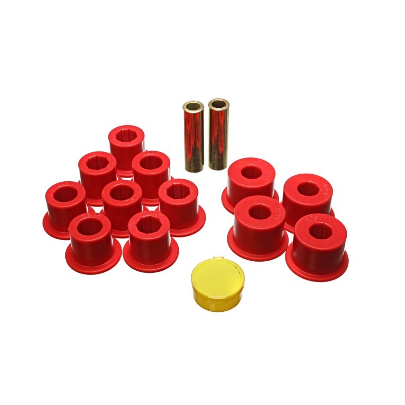 Energy Suspension 6/86-97 Nissan 720 & Hardbody Pickup 2WD Red Rear Leaf Spring Bushing Set