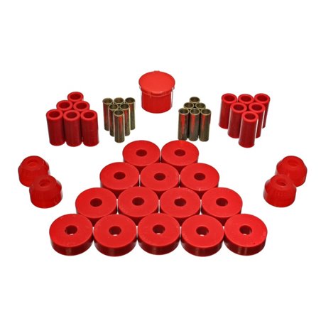 Energy Suspension 55-75 Jeep CJ5/CJ6 Red Hyper-Flex Master Bushing Set