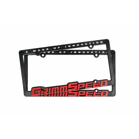 GrimmSpeed License Plate Frame - GrimmSpeed Red Text (Pair)