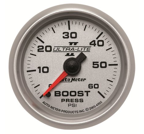 Autometer Ultra-Lite II 52mm 0-60 PSI Mechanical Boost Gauge