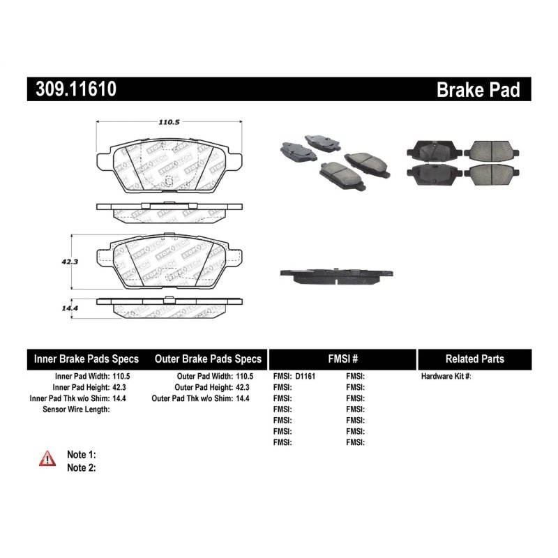 StopTech Performance 06-07 Mazdaspeed 6 Rear Brake Pads