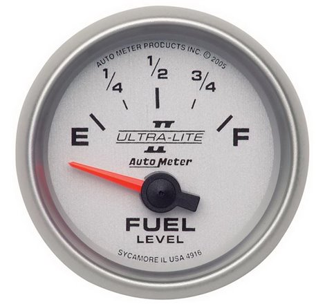 Autometer Ultra-Lite II 52mm 240-33 OHMS Short Sweep Electronic Fuel Level Gauge