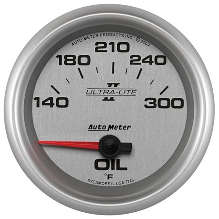 Autometer Ultra-Lite II 2 5/8in 140-300 Degree F Short Sweep Electronic Oil Temperature Gauge