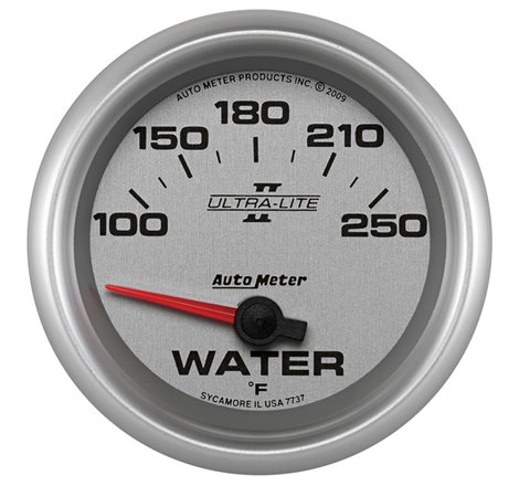 Autometer Ultra-Lite II 2 5/8in 100-250 Degree F Short Sweep Electronic Water Temperature Gauge