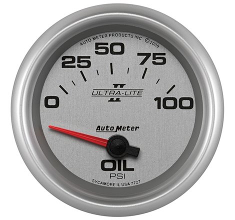 Autometer Ultra-Lite II 2 5/8in 0-100 PSI Short Sweep Electronic Oil Pressure Gauge