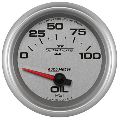 Autometer Ultra-Lite II 2 5/8in 0-100 PSI Short Sweep Electronic Oil Pressure Gauge